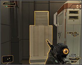 Jeżeli dysponujesz ulepszeniem Przesuwanie ciężkich przedmiotów, to będziesz tu mógł wykonać dwie opcjonalne czynności - (6) Dotarcie do drugiej windy | Deus Ex Bunt Ludzkości - Deus Ex: Bunt Ludzkości - Directors Cut - poradnik do gry