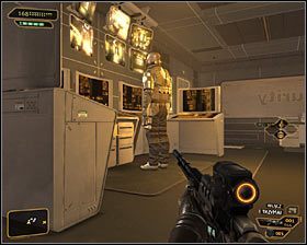 Szyb wentylacyjny zaprowadzi Cię na tyły stróżówki (Security Area) #1 - (8) Wariant pokojowy - Dotarcie w pobliże Rdzenia Danych | Bunt Ludzkości - Deus Ex: Bunt Ludzkości - Directors Cut - poradnik do gry