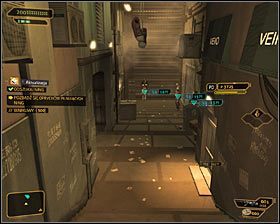 Nie kieruj się w stronę wejścia do hotelu Alice Garden, tylko po przejściu przez niewielki mostek skręć na południe #1 - Szemrany interes | Deus Ex Bunt Ludzkości - Deus Ex: Bunt Ludzkości - Directors Cut - poradnik do gry