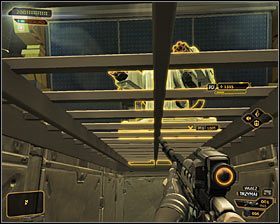 Ostatnia trzecia ścieżka zakłada odnalezienie wejścia do drugiego szybu wentylacyjnego już w pomieszczeniu z wartownikami #1 - (4) Wariant pokojowy - Dotarcie do kolejki linowej | Deus Ex Bunt Ludzkości - Deus Ex: Bunt Ludzkości - Directors Cut - poradnik do gry