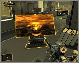 Jeżeli chodzi o pozostałą część dużego pomieszczenia biurowego, warto tu oczywiście pozaglądać do szuflad (odnajdziesz m - (9) Wariant pokojowy - Dotarcie do pokoju 802-11 | Deus Ex Bunt Ludzkości - Deus Ex: Bunt Ludzkości - Directors Cut - poradnik do gry