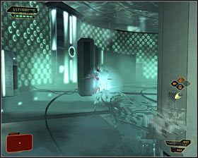 W trakcie pojedynku radzę pozostawać w ciągłym ruchu i się bardzo pilnować, a to dlatego, że Jelena będzie korzystała z różnorakich wszczepów do zadawania obrażeń #1, a także wspomagała się kamuflażem #2 - (10) Pokonanie Jeleny Fedorowej | Deus Ex Bunt Ludzkości - Deus Ex: Bunt Ludzkości - Directors Cut - poradnik do gry