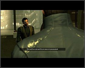 Wyjdź z windy i skieruj się do wejścia do wschodniego apartamentu #1, który należy do głównego bohatera - (1) Dotarcie do mieszkania Jensena | Deus Ex Bunt Ludzkości - Deus Ex: Bunt Ludzkości - Directors Cut - poradnik do gry