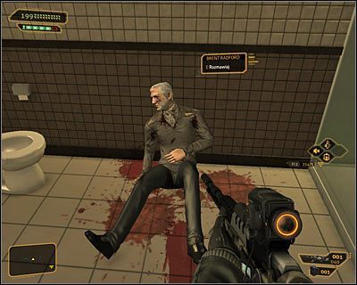 Możesz już podejść do ciężko rannego Brenta Radforda i zainicjować z nim rozmowę - Zapomniane znajomości | Deus Ex Bunt Ludzkości - Deus Ex: Bunt Ludzkości - Directors Cut - poradnik do gry