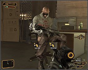 Wieżyczkę możesz ominąć z pomocą kamuflażu (ulepszenie System maskujący) lub zastosować jakąś inną taktykę - (5) Wariant pokojowy - Przejście przez kryjówkę Żniwiarzy | Bunt Ludzkości - Deus Ex: Bunt Ludzkości - Directors Cut - poradnik do gry