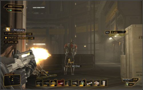 Szkopuł w tym, że halę z celami nawiedziły doborowe jednostki Belltower, w tym snajperzy i duchy - Wybory - Wariant agresywny | Deus Ex Bunt Ludzkości - Deus Ex: Bunt Ludzkości - Directors Cut - poradnik do gry