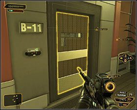 Następne w kolejności jest pomieszczenie B-12 #1 i tutejsze drzwi mają zamek elektroniczny trzeciego stopnia - (3) Wariant pokojowy - Odnalezienie Declana Faherty | Deus Ex Bunt Ludzkości - Deus Ex: Bunt Ludzkości - Directors Cut - poradnik do gry