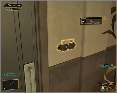 Apartament OMalleya znajduje się na poziomie 1 (powyższy screen) - Płaszcz i szpada (01-03) | Deus Ex Bunt Ludzkości - Deus Ex: Bunt Ludzkości - Directors Cut - poradnik do gry