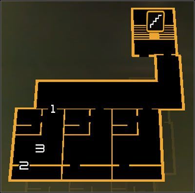 Oznaczenia na mapie: 1 - Drzwi do apartamentu; 2 - Wejście do apartamentu od strony balkonu; 3 - Karta SMART - (9) Pozyskanie karty pracownika Tai Yong Medical - Polowanie na hakera - Deus Ex Bunt Ludzkości - poradnik akt II - Hengsha