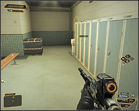 Niezależnie od tego jak zachowałeś się w sytuacji z wartownikami polecałbym w drodze do kolejki linowej zbadać dwa duże pomieszczenia magazynowe - (4) Wariant pokojowy- Dotarcie do kolejki linowej - Twarzą w twarz z Elizą Cassan - Deus Ex Bunt Ludzkości - poradnik akt III - Kanada, Detroit 2