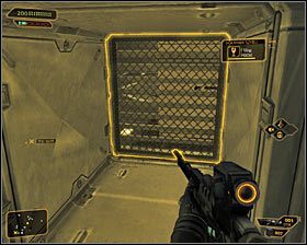 Ostatni możliwy wariant zakłada przebicie się przez osłabiony fragment lewej ściany #1 - (6) Wariant pokojowy- Dotarcie do głównego obszaru piwnicy - Twarzą w twarz z Elizą Cassan - Deus Ex Bunt Ludzkości - poradnik akt III - Kanada, Detroit 2