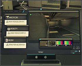 Skorzystaj z okazji i dokładnie rozejrzyj się po stróżówce, zaglądając do szuflad i wchodząc w interakcję z dwoma niezabezpieczonymi terminalami komputerowymi #1 - (7) Wariant pokojowy- Dotarcie do klatki schodowej - Twarzą w twarz z Elizą Cassan - Deus Ex Bunt Ludzkości - poradnik akt III - Kanada, Detroit 2