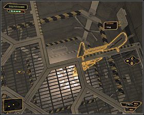 Jak zapewne zauważyłeś, w pomieszczeniu tym znajduje się także wejście do szybu wentylacyjnego #1 i w celu jego zbadania musisz sobie podsunąć pod nogi skrzynię - Konfrontacja z Sarifem - (1) Dotarcie do mieszkania Jensena - Deus Ex Bunt Ludzkości - poradnik akt III - Kanada, Detroit 2