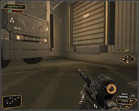 Upewnij się, że możesz bezpiecznie przejść dalej i wznów przemarsz na północ, docierając po kilku chwilach do schodów #1 - (5) Wariant pokojowy- Przedostanie się do wnętrza magazynu portowego - Rejs na gapę - Deus Ex Bunt Ludzkości - poradnik akt IV - Hengsha 2, Singapur, Panchaja, zakończenia