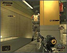 Wartowników obecnych na poziomie 1 mógłbyś ominąć, ale o wiele lepiej jest ich ogłuszyć - (4) Wariant pokojowy- Odnalezienie Nii Colvin - Na ratunek Megan i jej zespołowi - Deus Ex Bunt Ludzkości - poradnik akt IV - Hengsha 2, Singapur, Panchaja, zakończenia