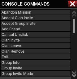 Menu komend konsoli wywołujesz przyciskiem [F10] - Najważniejsze okna interfejsu - Podstawowe informacje - APB: Reloaded - poradnik dla początkujących