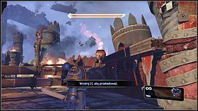 Idąc dalej prosto, zostaniesz ostrzelany z prawej strony przez jednego z orków [1] - 1 - Lądowanie na planecie - Opis przejścia - Warhammer 40,000: Space Marine - poradnik do gry