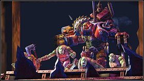 W prawym rogu znajdziesz kolejnego orka stojącego obok beczki [1] - 1 - Lądowanie na planecie - Opis przejścia - Warhammer 40,000: Space Marine - poradnik do gry