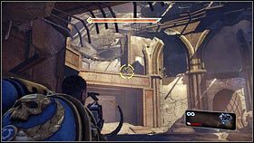 Użyj nowo zdobytego karabinu, aby zabić szarżujące orki [1], a następnie udaj się od miejsca, z którego atakowali przeciwnicy - 2 - Przeciw wszystkiemu - Opis przejścia - Warhammer 40,000: Space Marine - poradnik do gry