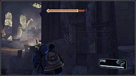 Kawałek dalej spotkasz Leandrosa, który samotnie walczy z hordą rozwścieczonych orków [1] - 2 - Przeciw wszystkiemu - Opis przejścia - Warhammer 40,000: Space Marine - poradnik do gry