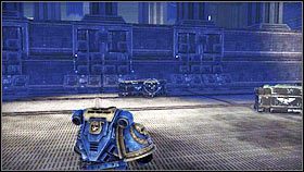 Idąc dalej w lewo dotrzesz do dużej bramy [1] - 4 - Tytany Graii - Opis przejścia - Warhammer 40,000: Space Marine - poradnik do gry