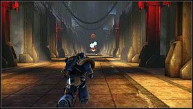 Gdy ostatni stwór padnie martwy, wejdź na platformę, na której będą stali twoi towarzysze oraz inni żołnierze [1] - 5 - Inkwizytor - Opis przejścia - Warhammer 40,000: Space Marine - poradnik do gry