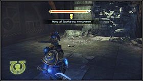 Gdy przeciwnicy zginą, zejdź na dół, a następnie pobiegnij do zaznaczonego korytarza [1] - 7 - Serce Ciemności - Opis przejścia - Warhammer 40,000: Space Marine - poradnik do gry