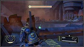 Chowając się za pobliskimi skrzyniami [1], zabij wszystkich strzelców i biegnij dalej prosto - 15 - Książę Demonów - Opis przejścia - Warhammer 40,000: Space Marine - poradnik do gry