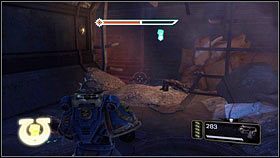 Jak przeciwnik zginie, opuść ruiny i udaj się do zaznaczonego pięścią miejsca [1] - 15 - Książę Demonów - Opis przejścia - Warhammer 40,000: Space Marine - poradnik do gry