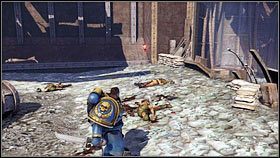 W rozdziale Przeciw wszystkiemu, dotrzesz do niskiego skalnego uskoku - Rozdział 2 - Serwoczaszki - Warhammer 40,000: Space Marine - poradnik do gry