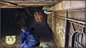 Gdy wejdziesz do pierwszego budynku, korytarz zaprowadzi cię do dziury w podłodze [1] - Rozdział 8 - Serwoczaszki - Warhammer 40,000: Space Marine - poradnik do gry