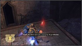 Gdy pokonasz teleportującego się szamana orków [1], uważnie zbadaj prawą część komnaty - Rozdział 8 - Serwoczaszki - Warhammer 40,000: Space Marine - poradnik do gry