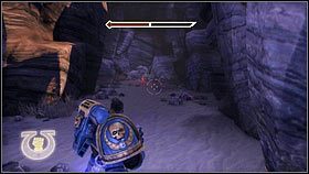 Gdy ponownie spotkasz się z Inkwizytorem oraz dwójką towarzyszy, pobiegnij kawałek prosto, a następnie skręć w prawo - Rozdział 9 - Serwoczaszki - Warhammer 40,000: Space Marine - poradnik do gry