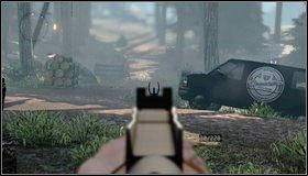 Na dole eliminujemy wrogów przy instalacji po lewej, a później na drodze prowadzącej w prawo - Zjazd kolejką linową | Rozdział 1 | Call of Juarez The Cartel - Call of Juarez: The Cartel - poradnik do gry