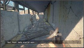 Wychodzimy na zewnątrz [1] i skręcamy w prawo, [2] żeby zejść z tarasu - Ukryta okazja - Guerra | Rozdział 12 | Call of Juarez The Cartel - Call of Juarez: The Cartel - poradnik do gry