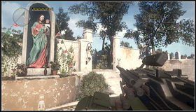 Dalsza droga prowadzi przez zaułek z beżowymi murami - za nim czai się mnóstwo wrogów - W drodze na cmentarz | Rozdział 13 | Call of Juarez The Cartel - Call of Juarez: The Cartel - poradnik do gry