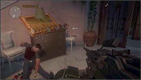 Przedmiot specjalny Guerra #2 - w pierwszym pomieszczeniu głównego budynku (z fontanną) jest przedmiot - Pierwsze wejście do hacjendy | Rozdział 15 | Call of Juarez The Cartel - Call of Juarez: The Cartel - poradnik do gry