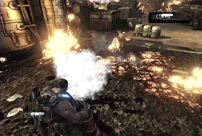 Po przebiciu się przez oddział przeciwników skorzystaj z drugiego zaworu i ruszaj przed siebie - II - Opuścić okręt | Akt 1 w Gears of War 3 - Gears of War 3 - poradnik do gry (opis przejścia, nieśmiertelniki, osiągnięcia)
