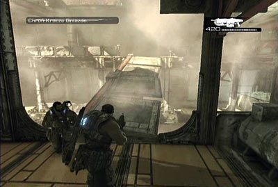 Po odparciu żołnierzy wroga wróć do swoich kompanów i pomóż im w likwidowaniu polipów wyskakujących z macek - II - Opuścić okręt | Akt 1 w Gears of War 3 - Gears of War 3 - poradnik do gry (opis przejścia, nieśmiertelniki, osiągnięcia)