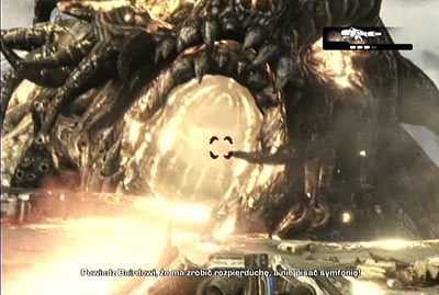 Kiedy pozbawisz potwora oka na odleci on na chwilę, a na placu boju pojawią się polipy oraz przeciwnicy z rakietnicami - II - Opuścić okręt | Akt 1 w Gears of War 3 - Gears of War 3 - poradnik do gry (opis przejścia, nieśmiertelniki, osiągnięcia)