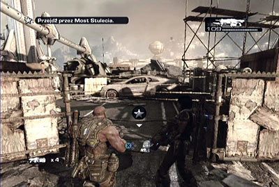 Kiedy znajdziesz się na moście przejdź przez drut kolczasty i idź cały czas przed siebie - VI - Na włosku | Akt 1 w Gears of War 3 - Gears of War 3 - poradnik do gry (opis przejścia, nieśmiertelniki, osiągnięcia)