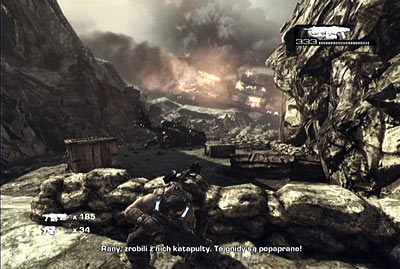 Po przełamaniu pierwszej linii obrony kieruj się w stronę przejścia z prawej - I - Wrak | Akt 2 w Gears of War 3 - Gears of War 3 - poradnik do gry (opis przejścia, nieśmiertelniki, osiągnięcia)
