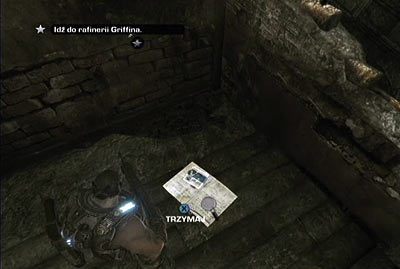 Zaraz na początku misji ujrzysz przed sobą z prawej strony zniszczony kamienny budynek - II - Krater | Akt 4 w Gears of War 3 - Gears of War 3 - poradnik do gry (opis przejścia, nieśmiertelniki, osiągnięcia)