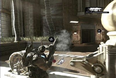 Następnie szybko wstań i podbiegnij do pierwszej z trzech lin - V - Wniebowstąpienie | Akt 5 w Gears of War 3 - Gears of War 3 - poradnik do gry (opis przejścia, nieśmiertelniki, osiągnięcia)