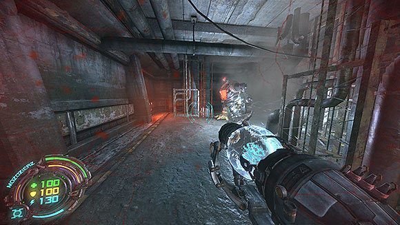 Po walce z gorylem wyjdź z kanałów na powierzchnię - Poziom III- Pościg (1) | Opis przejścia | Hard Reset - Hard Reset - poradnik do gry