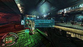 Kiedy pociąg opadnie, wejdź po schodach do kontrolki suwnicy i uruchom ją - Poziom VI- Podziemia (2) | Opis przejścia | Hard Reset - Hard Reset - poradnik do gry