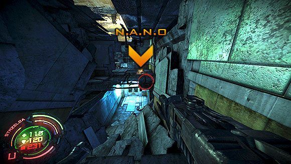 Korytarzem znajdującym się obok dotrzesz ewentualnie do windy, która zabierze Cię na poddasze - Poziom VII- Szpital (3) | Opis przejścia | Hard Reset - Hard Reset - poradnik do gry