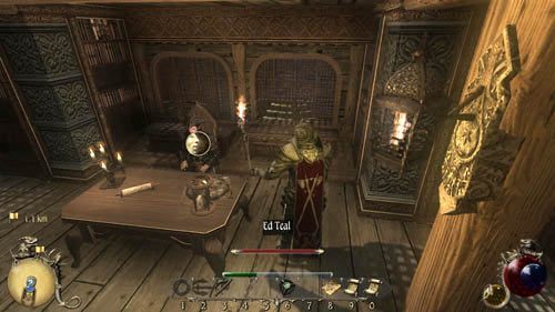 Dlatego też przenieś się do teleportu w [2] i idź do domu Maren w [6] - Intryga kochanków (1/2) - Two Worlds II: Pirates of The Flying Fortress - poradnik do gry