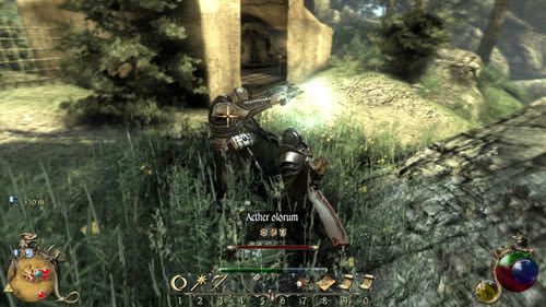 Musisz teraz znaleźć trzy porcje Przetrawionej trawy, którą wyjmiesz z ciał zabitych jeleni - 22-P Rewolucja naukowa - Opis przejścia - Two Worlds II: Pirates of The Flying Fortress - poradnik do gry