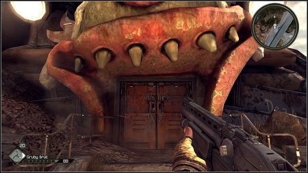Zanim opuścisz Wellspring, udaj się do handlarza i zakup dużą ilość amunicji do strzelby bojowej (ponad 100 pocisków) oraz śmigliki - Sponsoring Dusty 8 / Mutant Bash TV | Opis przejścia Rage 1 - Rage - poradnik do gry